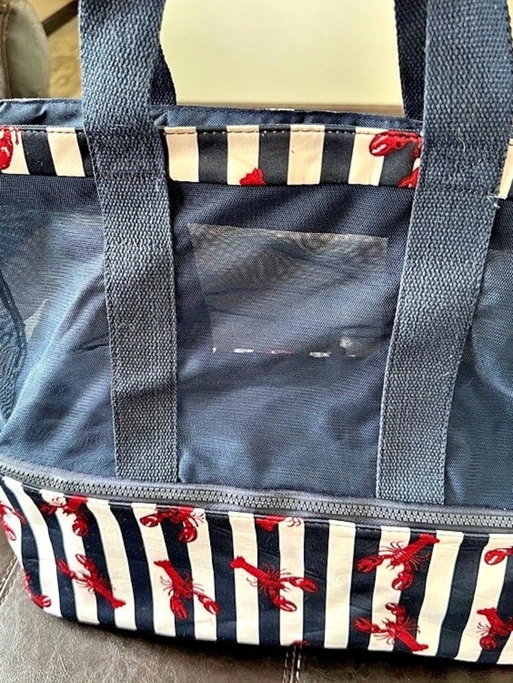 Blue & White Striped Tote